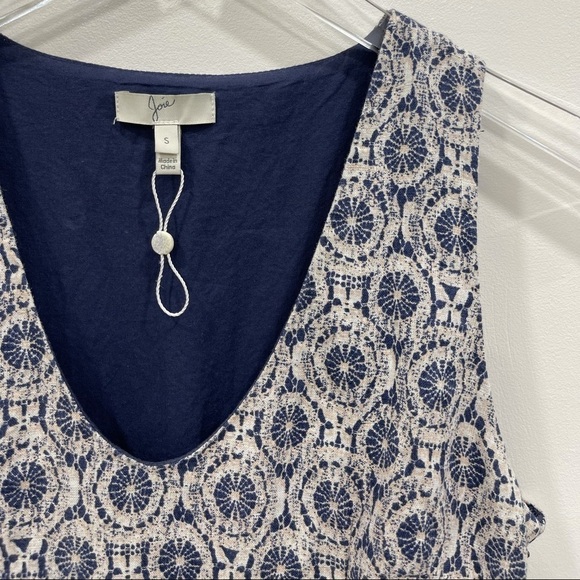 Joie Kada Linen Dress Sleeveless Printed Dark Navy - Picture 3 of 10